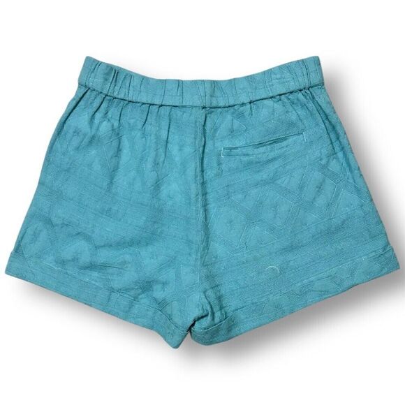 Roxy S Adriatic Blue Cotton Pull-On Textured Shorts Casual Summer Beachwear NWT - Picture 5 of 13